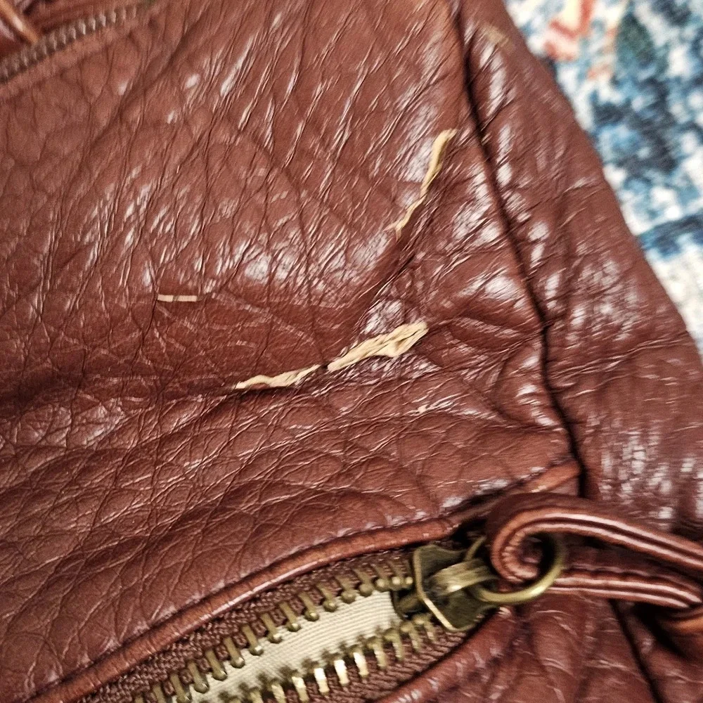 Vintage Hobo Leather Burgundy Bag Purse